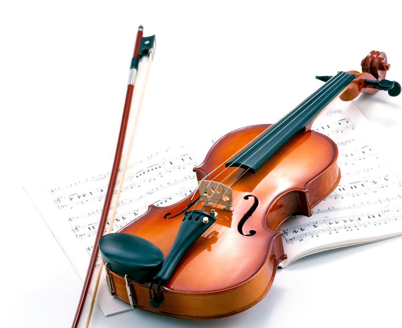 Biola dan partitur — les musik di Willy Music School, sekolah musik di Bandung